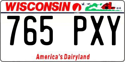 WI license plate 765PXY