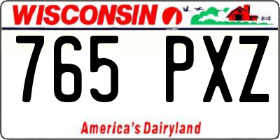 WI license plate 765PXZ