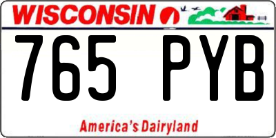 WI license plate 765PYB