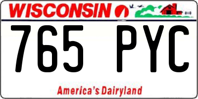 WI license plate 765PYC