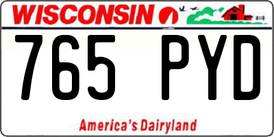 WI license plate 765PYD