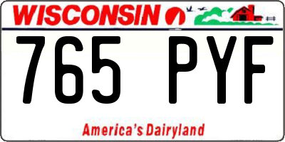 WI license plate 765PYF