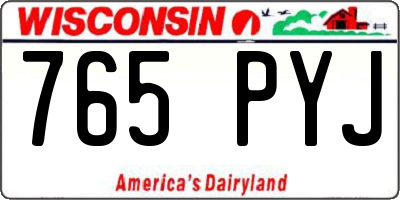 WI license plate 765PYJ