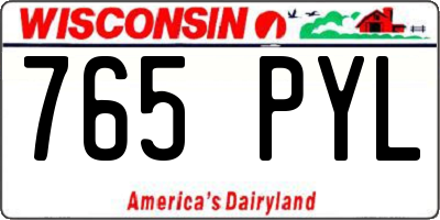 WI license plate 765PYL