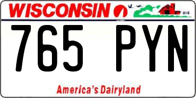 WI license plate 765PYN