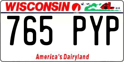 WI license plate 765PYP
