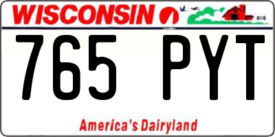 WI license plate 765PYT