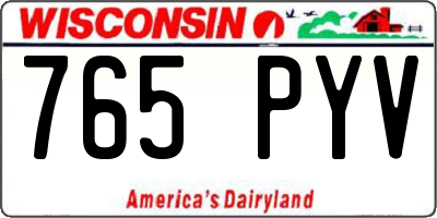 WI license plate 765PYV