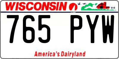 WI license plate 765PYW