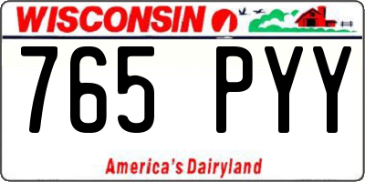 WI license plate 765PYY
