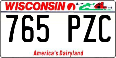 WI license plate 765PZC