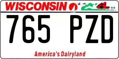 WI license plate 765PZD