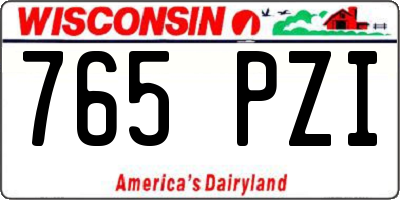 WI license plate 765PZI