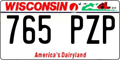 WI license plate 765PZP
