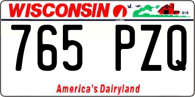 WI license plate 765PZQ
