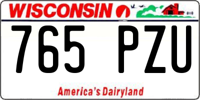 WI license plate 765PZU