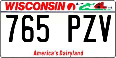 WI license plate 765PZV