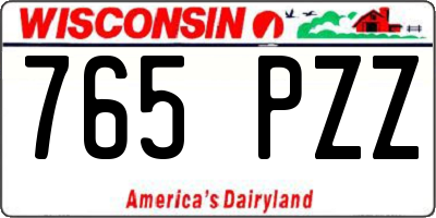 WI license plate 765PZZ