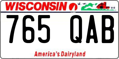 WI license plate 765QAB