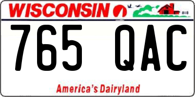 WI license plate 765QAC