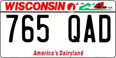 WI license plate 765QAD