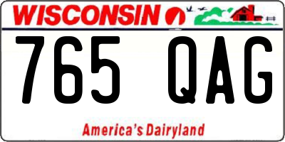 WI license plate 765QAG