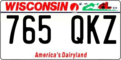 WI license plate 765QKZ