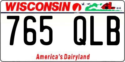 WI license plate 765QLB