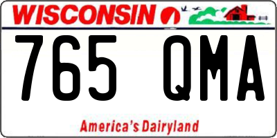WI license plate 765QMA