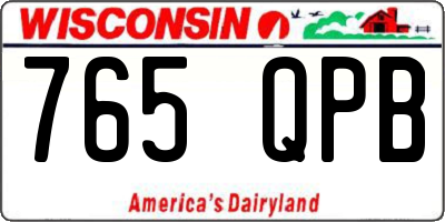 WI license plate 765QPB