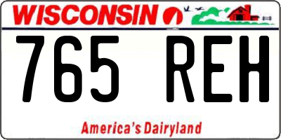 WI license plate 765REH