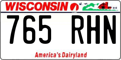 WI license plate 765RHN