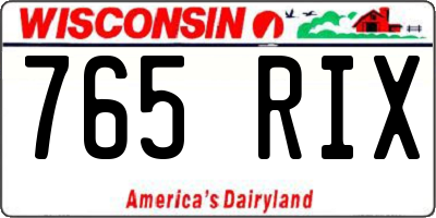 WI license plate 765RIX