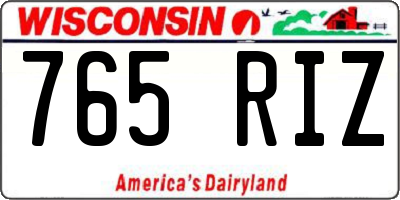 WI license plate 765RIZ
