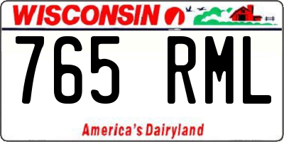 WI license plate 765RML