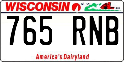 WI license plate 765RNB