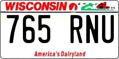 WI license plate 765RNU