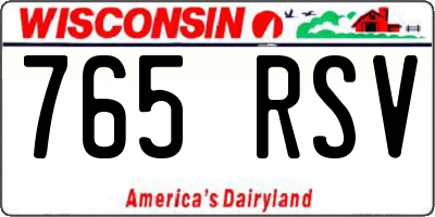 WI license plate 765RSV