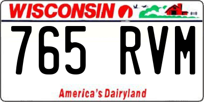 WI license plate 765RVM