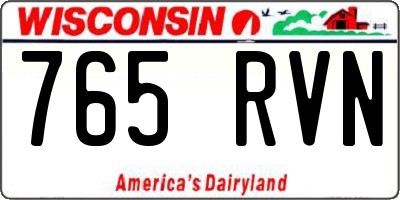 WI license plate 765RVN