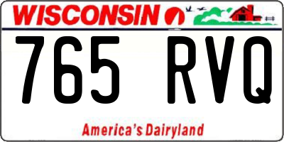 WI license plate 765RVQ