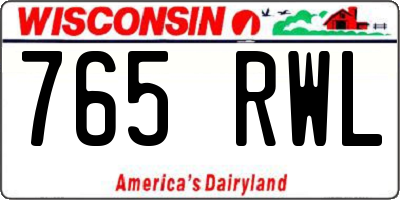 WI license plate 765RWL