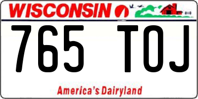 WI license plate 765TOJ