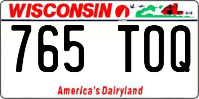 WI license plate 765TOQ