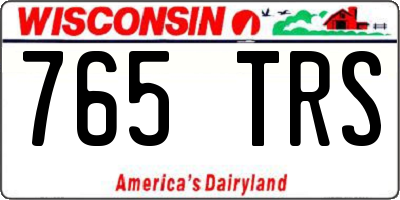 WI license plate 765TRS