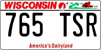 WI license plate 765TSR
