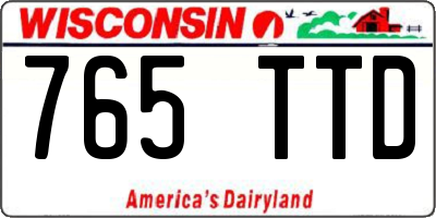 WI license plate 765TTD