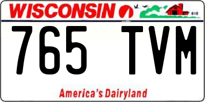 WI license plate 765TVM