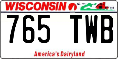 WI license plate 765TWB