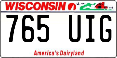 WI license plate 765UIG